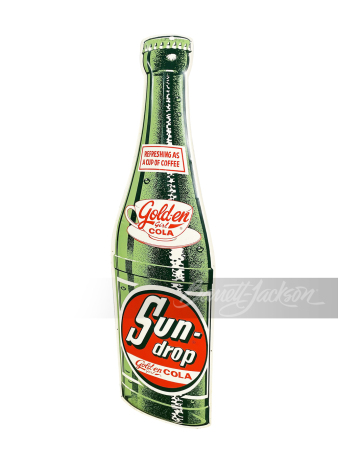 1950S GOLDEN GIRL SUN DROP COLA TIN SIGN