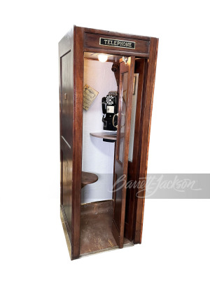 1930S WOODEN BELL PUBLIC TELEPHONE BOOTH