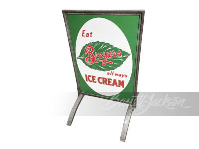 1930S BREYERS ICE CREAM PORCELAIN CURB-SIGN