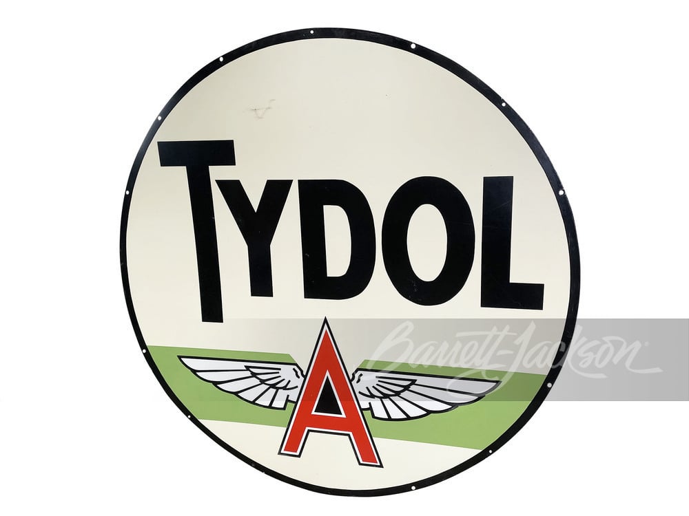 1940S TYDOL FLYING A PORCELAIN SIGN