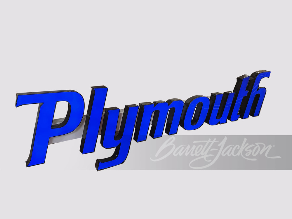 PLYMOUTH AUTOMOBILES LIGHT-UP SIGN