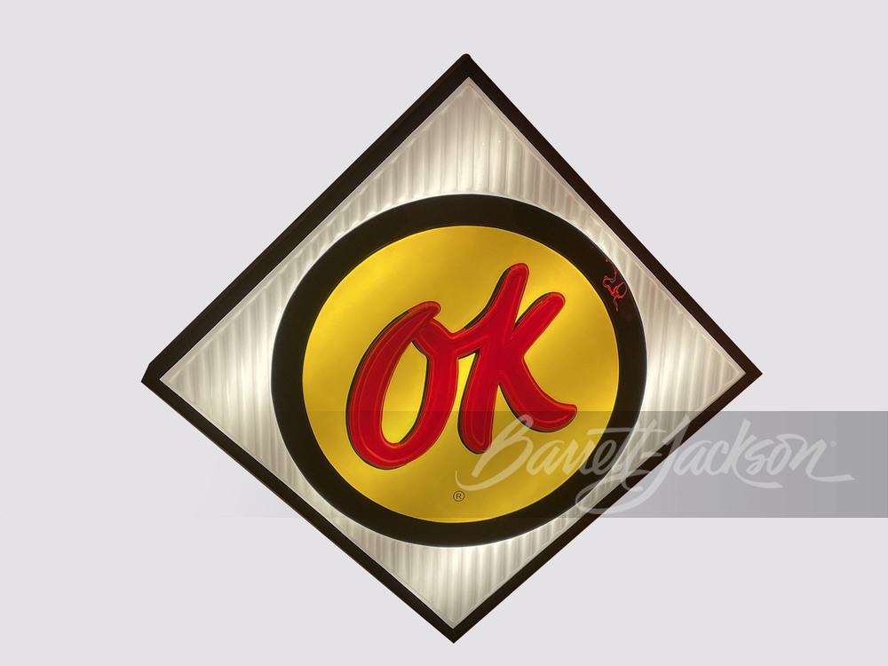 LATE 1960S CHEVROLET OK USED CARS LIGHT-UP SIGN