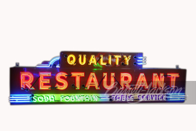 CIRCA 1930S-40S QUALITY RESTAURANT SINGLE-SIDED NEON PORCELAIN DINER SIGN