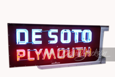 1940S-50S DESOTO-PLYMOUTH NEON PORCELAIN SIGN