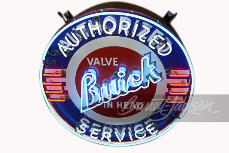 1940S BUICK AUTHORIZED VALVE-IN-HEAD SERVICE PORCELAIN NEON SIGN