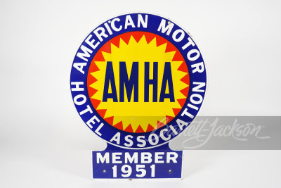 1951 AMERICAN MOTOR HOTEL ASSOCIATION PORCELAIN SIGN