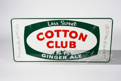 1940S COTTON CLUB GINGER ALE TIN SIGN