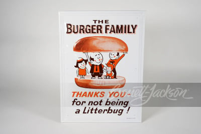 1960S A&W DRIVE-IN "BURGER FAMILY" TIN SIGN