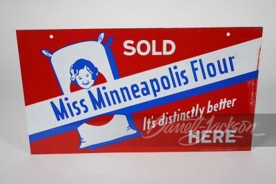 1940S MISS MINNEAPOLIS FLOUR TIN SIGN - 2