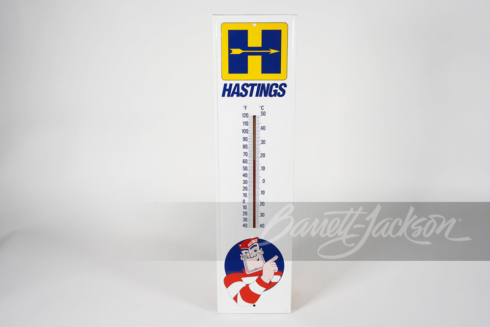 NOS HASTINGS PISTON RINGS TIN THERMOMETER