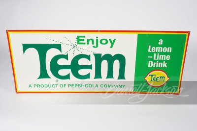 1960S "ENJOY TEEM - A LEMON-LIME DRINK" TIN SIGN