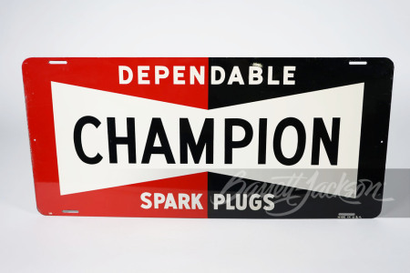 1950S CHAMPION SPARK PLUGS TIN SIGN