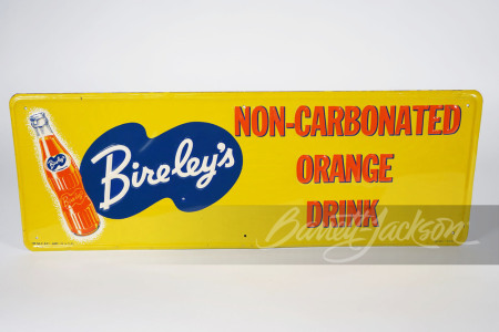 1950S BIRELEY'S ORANGE SODA TIN SIGN