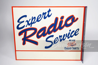 1940S OLSON RADIO PARTS "RADIO SERVICE" TIN SIGN