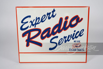 1940S OLSON RADIO PARTS "RADIO SERVICE" TIN SIGN - 2