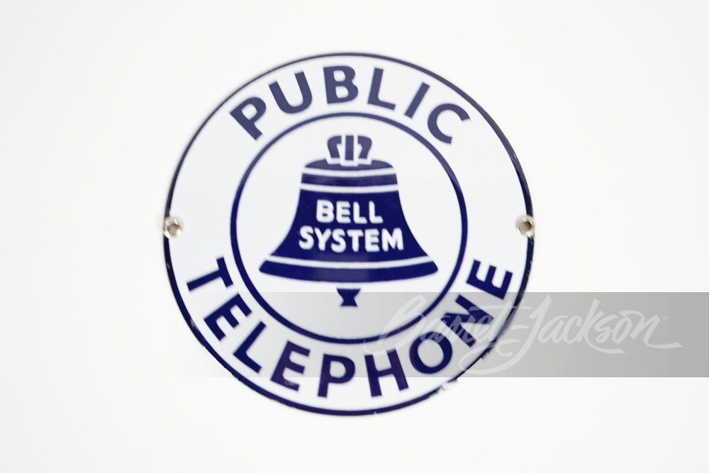 NOS 1930S PUBLIC TELEPHONE PORCELAIN SIGN