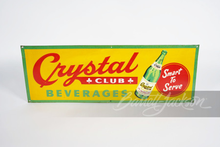 1950S CRYSTAL CLUB GINGER ALE TIN SIGN