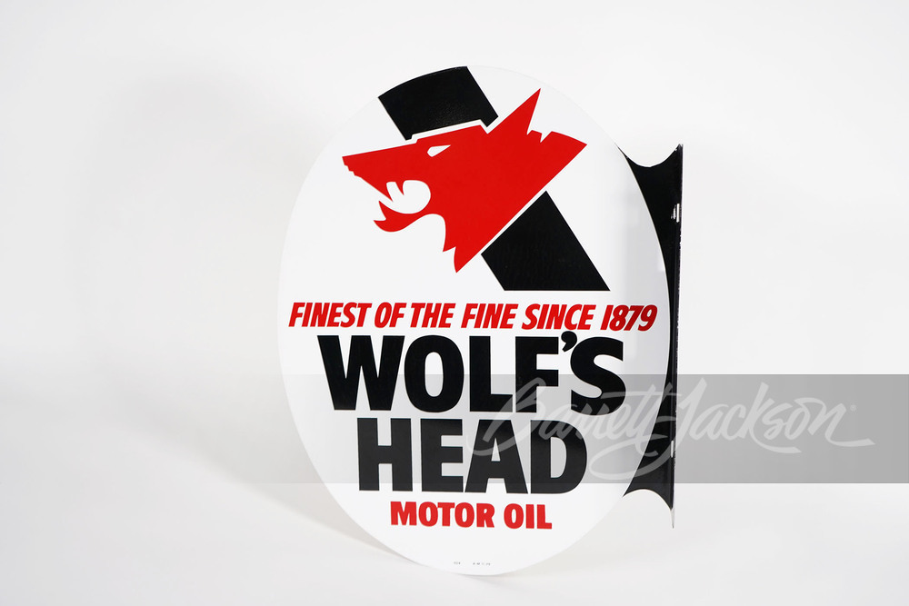 WOLF'S HEAD MOTOR OIL TIN SIGN