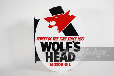 WOLF'S HEAD MOTOR OIL TIN SIGN - 2