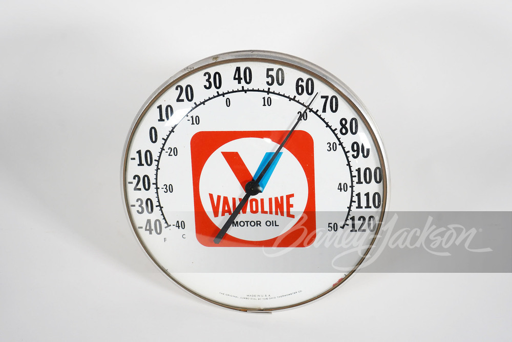 VALVOLINE MOTOR OIL GLASS-FACED THERMOMETER