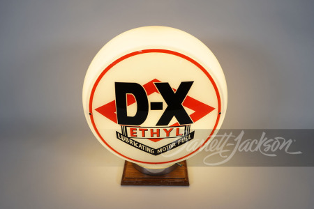 1930S-40S MID-CONTINENTAL D-X GASOLINE ETHYL GAS PUMP GLOBE