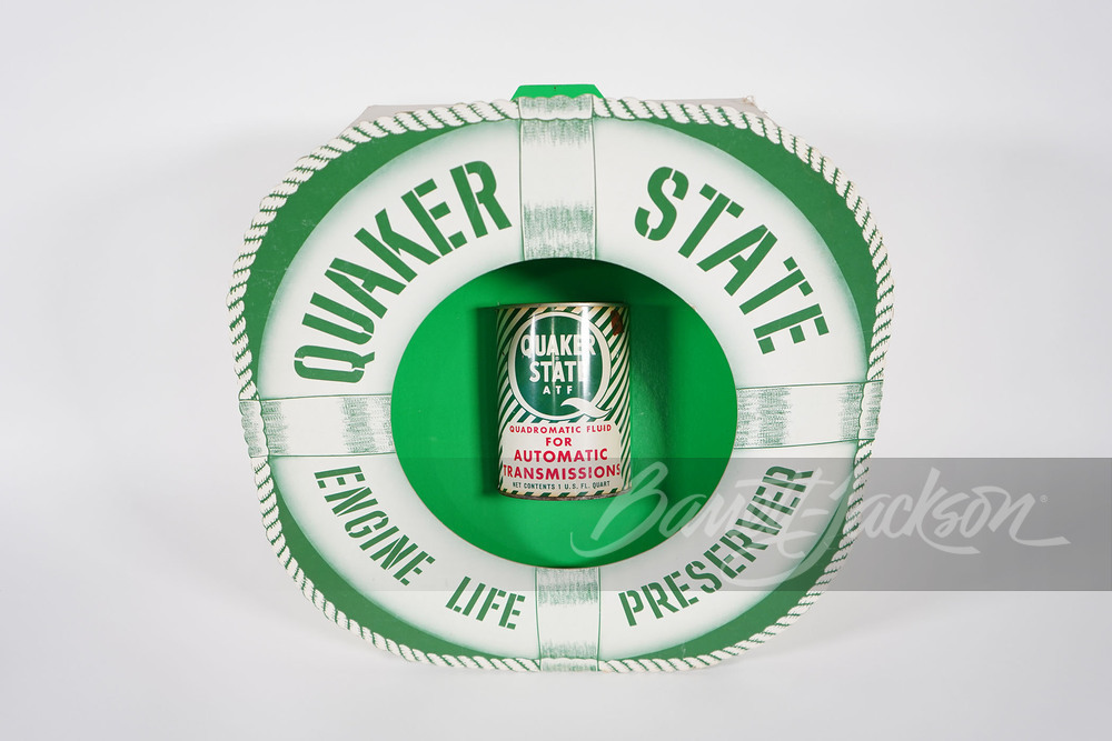 1950S QUAKER STATE MOTOR OIL CARDBOARD DISPLAY