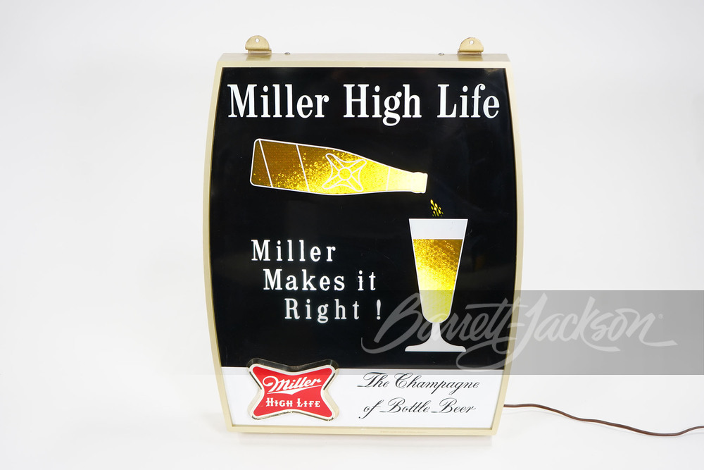1960S MILLER HIGH LIFE ANIMATED LIGHT-UP SIGN