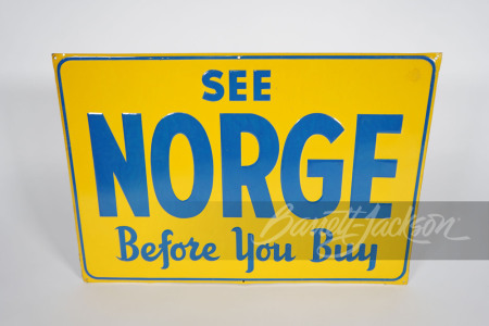 1950S SEE NORGE APPLIANCES TIN SIGN