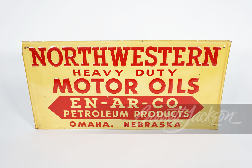 CIRCA 1940S-50S NORTHWESTERN MOTOR OILS TIN SIGN