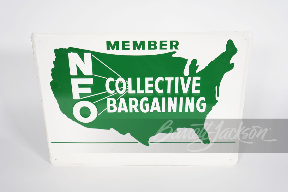 1950S NATIONAL FARMERS ORGANIZATION TIN SIGN