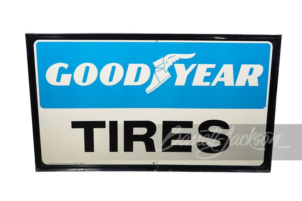 LATE 1960S GOODYEAR TIRES SINGLE-SIDED TIN SIGN