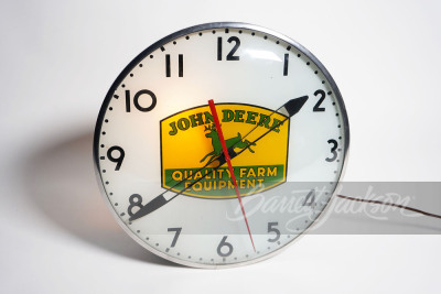1950S JOHN DEERE "QUALITY FARM EQUIPMENT" DEALERSHIP CLOCK.