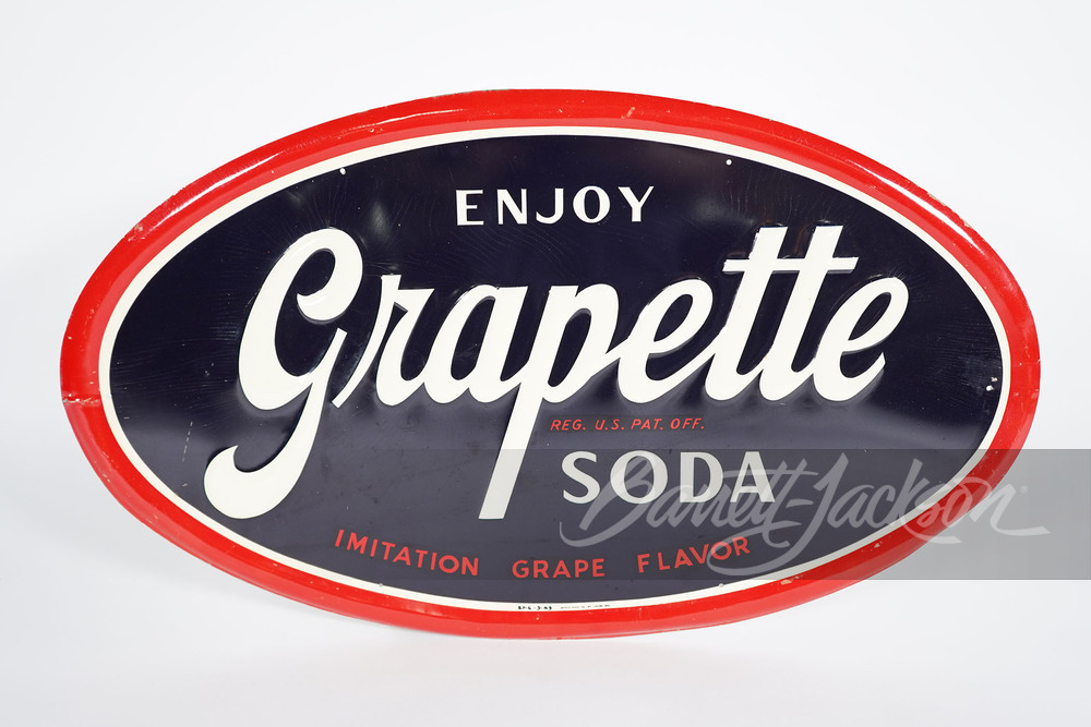 1949 GRAPETTE SODA TIN SIGN