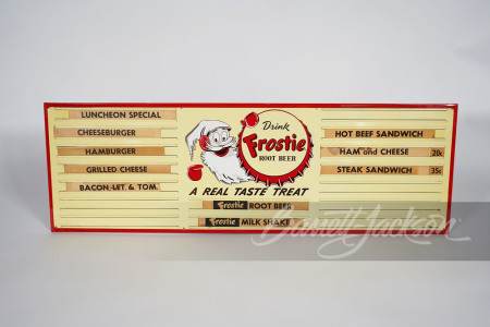 NOS 1950S DRINK FROSTIE ROOT BEER SINGLE-SIDED MENU BOARD