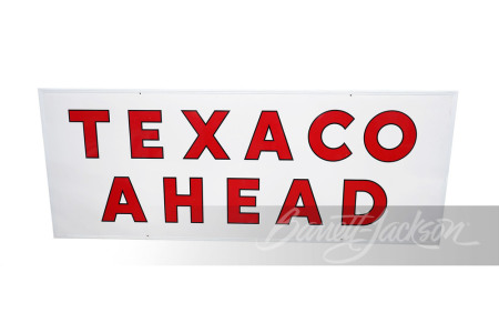 NOS TEXACO AHEAD TIN SIGN