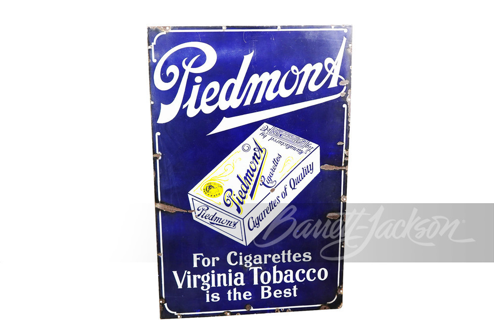 LATE 1920S-30S PIEDMONT CIGARETTES PORCELAIN SIGN