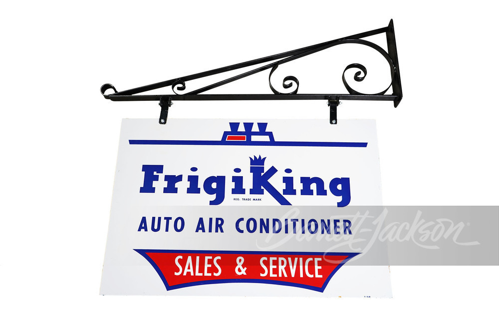 1958 FRIGI-KING AUTO AIR CONDITIONER SALES - SERVICE PORCELAIN SIGN