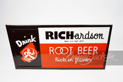 1940S NOS RICHARDSON ROOT BEER TIN SIGN