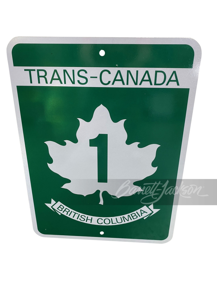 TRANS CANADA BRITISH COLUMBIA HIGHWAY 1 METAL ROAD SIGN