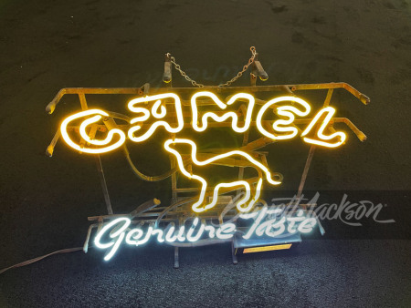 ADDENDUM ITEM - VINTAGE CAMEL CIGARETTES NEON SIGN FEATURING CAMEL LOGO.