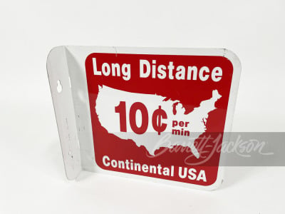 CIRCA 1960S "LONG DISTANCE 10 CENTS" TIN SIGN