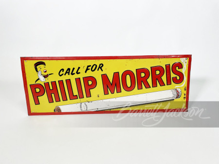 1940S PHILIP MORRIS EMBOSSED TIN SIGN