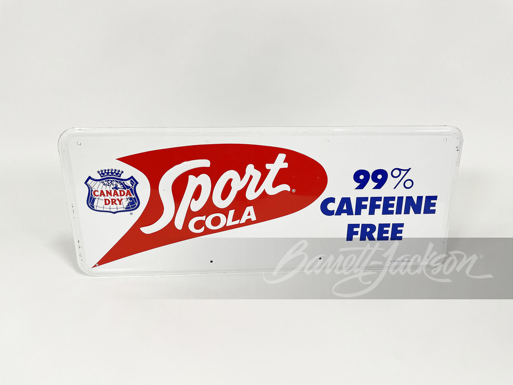 EARLY 1960S CANADA DRY SPORT COLA EMBOSSED TIN SIGN