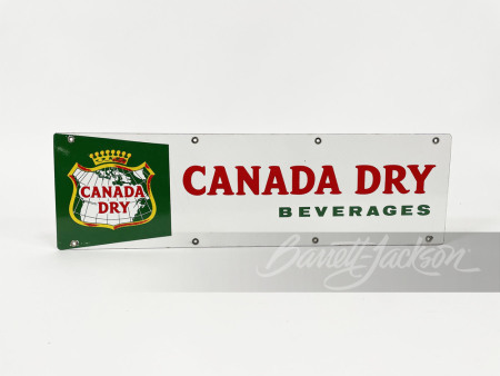 CIRCA 1950S CANADA DRY BEVERAHESGPORCELAIN SIGN