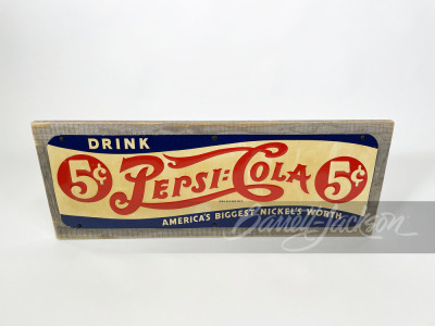 1940 PEPSI-COLA EMBOSSED TIN SIGN