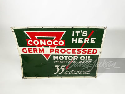 1930S CONOCO MOTOR OIL EMBOSSED SIGN