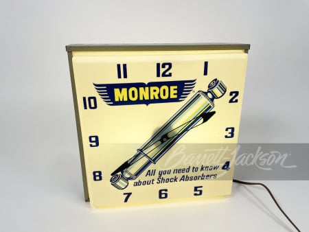 1960S MONROE SHOCK ABSORBERS LIGHT-UP CLOCK