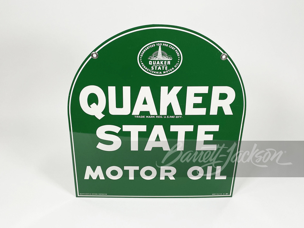 VINTAGE QUAKER STATE MOTOR OIL TIN SIGN