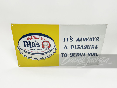 LATE 1950s-EARLY '60s MA'S ROOT BEER TIN SIGN