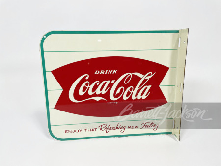 LATE 1950S-EARLY '60S COCA-COLA TIN FLANGE SIGN